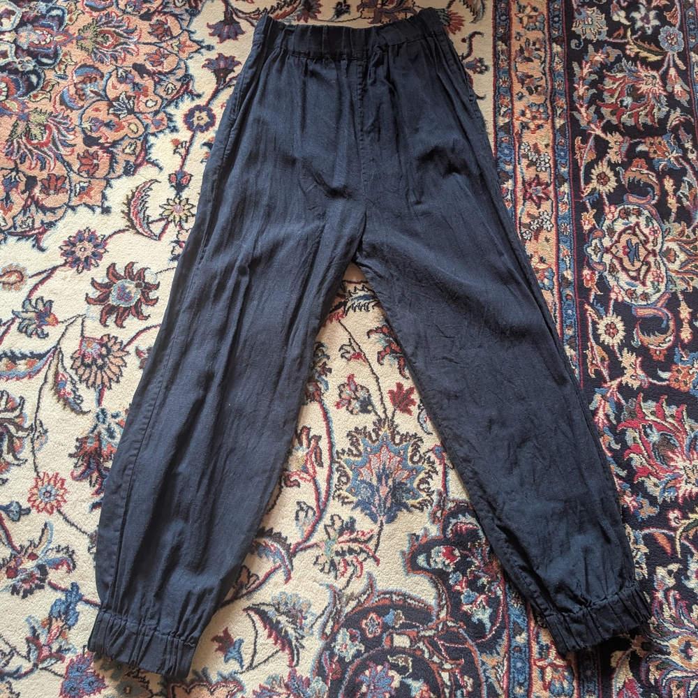 La Petite Alice Dark Navy 100% Linen Pants